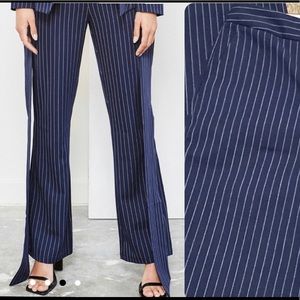 Talbots pinstripes blue trousers with inner lining